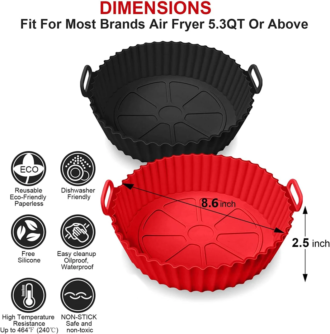 Air Fryer Silicone Liner Food Safe Non-Stick Air Fryers Basket Oven Accessories