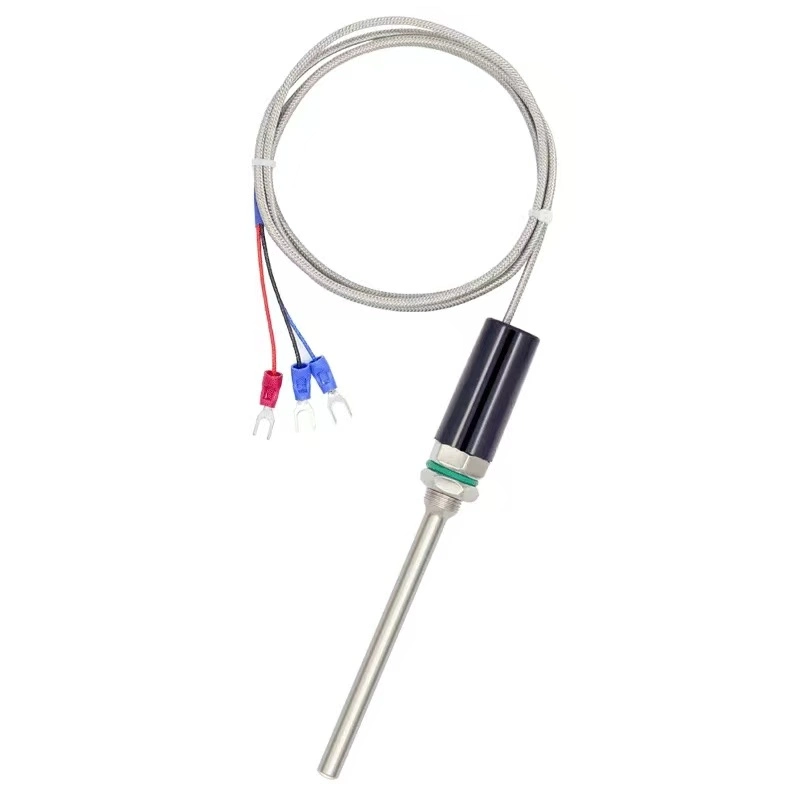 Peobe Type Fast Screw Armored Industrial Immersion High Temperature Sensor Thermocouple with Fiberglass Thermocouple Wire